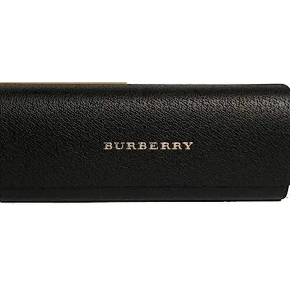Authentic Burberry Black Leather Glasses Sunglasses Hard Shell Case Magnet Close